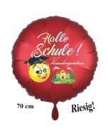 Hallo Schule! Kindergarten aus.. Luftballon aus Folie, 70 cm, inklusive Helium, Satin de Luxe, rot