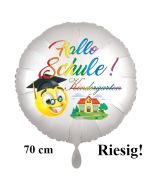 Hallo Schule! Kindergarten aus.. Luftballon aus Folie, 70 cm, inklusive Helium, Satin de Luxe, weiß