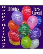 Happy Birthday Luftballons, Dekoration zum Geburtstag, bunte Farbauswahl