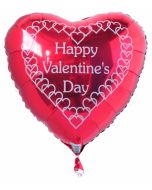 Happy Valentines Day Luftballon mit weißen Herzchen zum Valentinstag