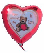 Happy Valentines Day Luftballon, In Love Bärchen mit Helium