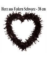 Herz aus Federn in Schwarz