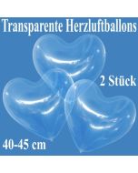 Luftballons in Herzform, transparent, 40-45 cm, 2 Stück