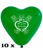 Herzluftballons zur Petersilienhochzeit, 10 Stück, 28-30 cm Latexballons