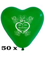 Herzluftballons zur Petersilienhochzeit, 50 Stück, 28-30 cm Latexballons