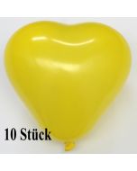 Herzluftballons, 8-12 cm, gelb, 10 Stück