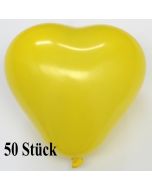 Herzluftballons, 8-12 cm, gelb, 50 Stück