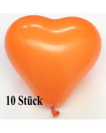 Herzluftballons, 8-12 cm, orange, 10 Stück