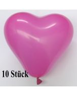 Herzluftballons, 8-12 cm, pink, 10 Stück