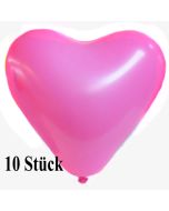Herzluftballons 12-14 cm, Rosa, 10 Stück