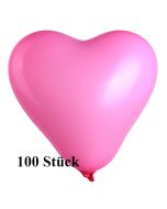 Herzluftballons Mini, 8-12 cm, rosa, 100 Stück