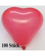Herzluftballons 12-14 cm, Rot, 100 Stück