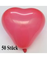 Herzluftballons 12-14 cm, Rot, 50 Stück