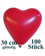Herzluftballons 100 Stück, Rot, günstig, preiswert, billig, Latex-Luftballons in Herzform