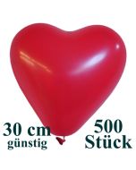 Herzluftballons 500 Stück, Rot, günstig, preiswert, billig, Latex-Luftballons in Herzform