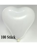 Herzluftballons, 8-12 cm, weiss, 100 Stück