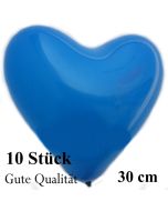 Herzluftballons Blau, Gute Qualität, 10 Stück, 30 cm