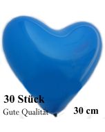 Herzluftballons Blau, Gute Qualität, 30 Stück, 30 cm