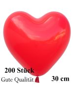 Herzluftballons Rot, Gute Qualität, 200 Stück, 30 cm