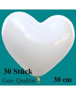 Herzluftballons Weiß, Gute Qualität, 30 Stück, 30 cm