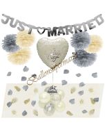 With Love on your Wedding Day Deko-Set zur Hochzeit in Silber und Creme