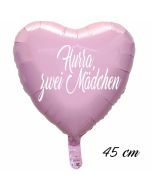 Hurra, zwei Mädchen Luftballon. 45 cm inklusive Helium