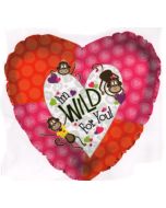 I'm wild for you, Luftballon der großen Leidenschaft und Liebe, Herzballon aus Folie mit Helium
