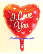 I Love You Luftballon mit herzen, Folienballon mit Ballongas Helium