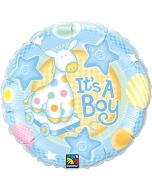 It's a Boy Rundluftballon zu Babyparty, Geburt und Taufe inklusive Helium