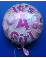 Luftballon mit Helium zu Geburt und Taufe eines Mädchens: It's a Girl