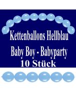 Kettenballons Baby Boy, Hellblau, Babyparty Dekoration