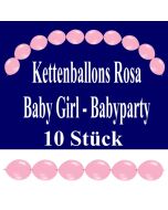 Kettenballons Baby Girl, Rosa, Babyparty Dekoration