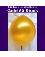 Kettenballons-Metallic-Gold-50-Stueck-30-cm-Girlanden-Luftballons