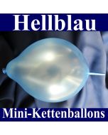 Kleine Kettenballons, Girlanden-Luftballons Mini, Hellblau-Metallic