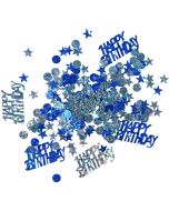 Holografisches Happy Birtday Konfetti zum Geburtstag, Blau