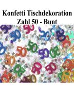 Konfetti Tischdekoration Zahl 50, bunt