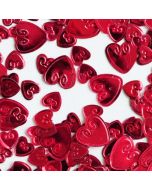 Konfetti Streudekoration, Tischdeko, Loving Hearts, rote Herzen, metallic