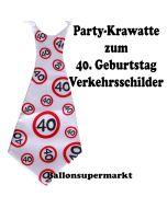 Riesen-Krawatt zum 40. Geburtstag mit Verkehrsschildern