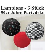 Lampions 50er Jahre Partydekoration, Mottoparty Fifties