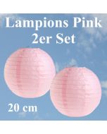 Lampions Pink, 20 cm, 2er Set