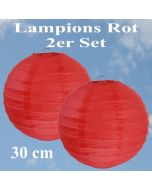 Lampions Rot, 30 cm, 2er Set