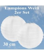 Lampions Weiß, 30 cm, 2er Set