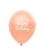 Luftballons, Latexballons , Happy Birthday Rosegold