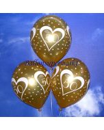 Luftballons zur Goldhochzeit, Zahl 50, Gold 