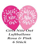 Hen Party Luftballons in Rosa und Pink, 6 Stück, Girls Nite Out