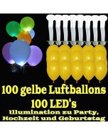 LED-Luftballons, Gelb, 100 Stück