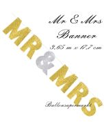 Glitzerndes Letterbanner Mr & Mrs