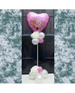Liebe Mama! Schön, dass es Dich gibt! Ballondekoration und Tischdekoration zum Muttertag mit pinkem Herzluftballon