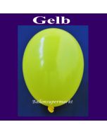 Luftballons 14-18 cm, kleine Rundballons aus Latex, Gelb, 100 Stück