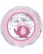 Luftballon aus Folie, Baby Shower in Pink, 45 cm Ballon inklusive Helium
